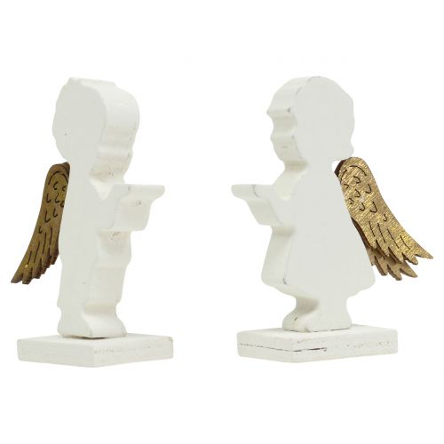 Floristik24 Deko Engel Weiß mit Goldflügel 8,5cm 8St