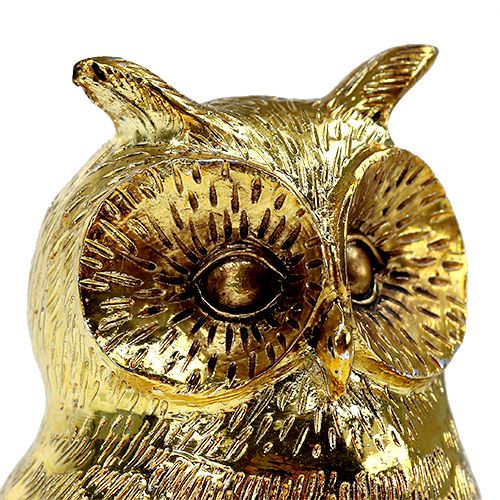 Floristik24 Deko Eule gold, glänzend 12cm 4St