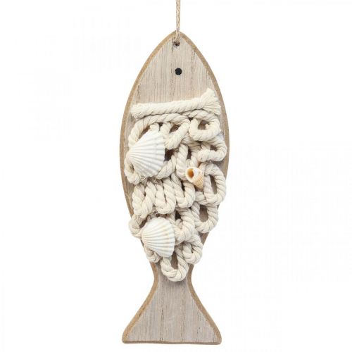 Floristik24 Deko Fisch Anhänger Holzfisch Maritime Deko Holz 6,5×19,5cm