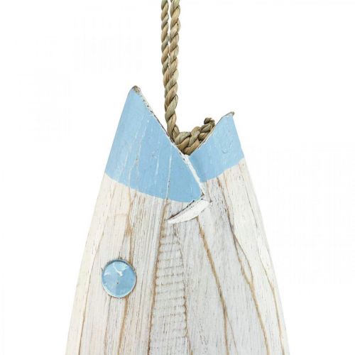 Floristik24 Deko Fisch Holz Holzfisch zum Aufhängen Hellblau H57,5cm