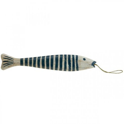 Floristik24 Deko Fisch Holz Holzfisch zum Aufhängen Dunkelblau H57,5cm
