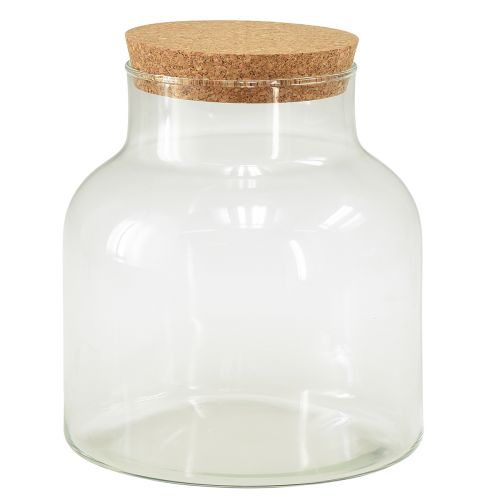 Deko Glas Vase mit Korken Klar Korkenglas Ø18cm H20,5cm