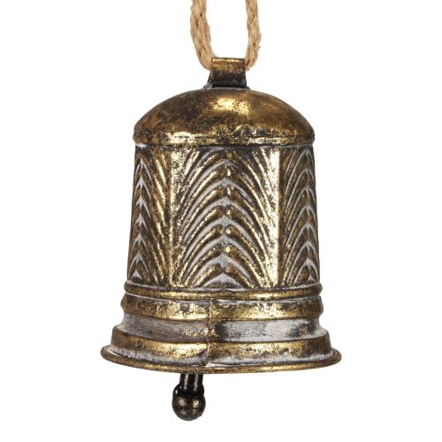 Floristik24 Deko Glocke Metall, Weihnachtsglocke Deko Golden Anik Optik Ø10,5cm×13cm