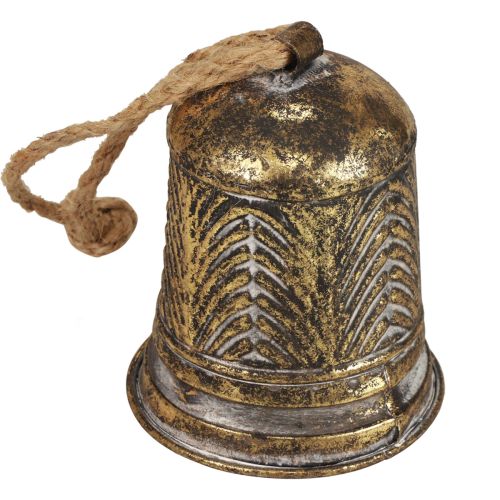 Floristik24 Deko Glocke Metall, Weihnachtsglocke Deko Golden Anik Optik Ø10,5cm×13cm