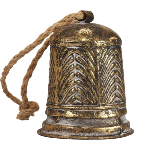 Floristik24 Deko Glocke Metall, Weihnachtsglocke Deko Golden Anik Optik Ø10,5cm×13cm