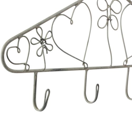 Floristik24 Deko Hakenleiste Kleiderbügel mit Haken Vintage Grau 40×23cm