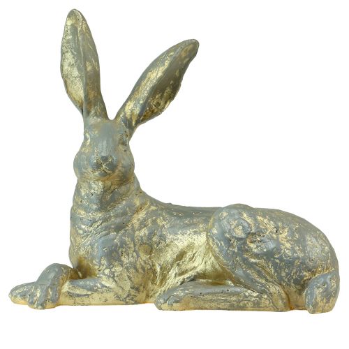 Artikel Deko Hase Liegend Gold Grau Dekofigur Ostern 27x13x25cm