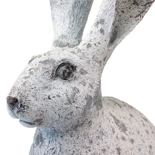 Floristik24 Deko Hase Sitzend Shabby Chic Weiß Dekofigur H46,5cm