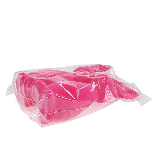 Floristik24 Deko Hase beflockt Pink 30cm 2St
