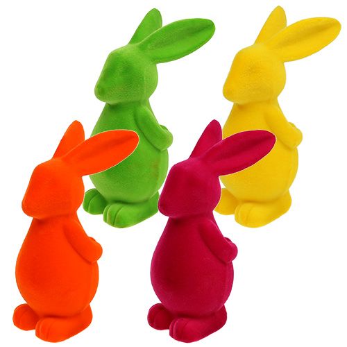 Floristik24 Deko-Hase farbig sort. 23cm 4St