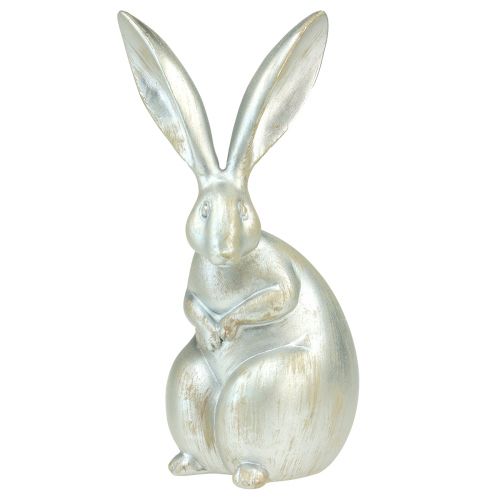 Artikel Deko Hasen Silber Dekofiguren Ostern 17,5x20,5cm 3St