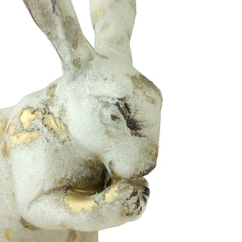 Artikel Deko Hasen Sitzend Stehend Weiß Gold H12,5x16,5cm 2 St