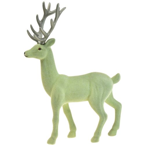 Artikel Deko Hirsch Rentier Dekofigur Weihnachten Grün Grau H37cm
