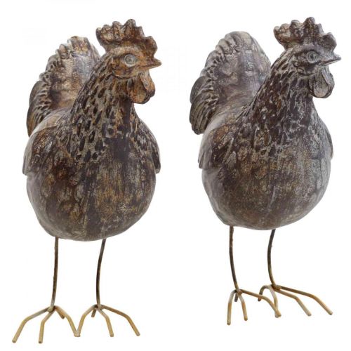 Floristik24 Deko Hühner Dekofigur Gartenfigur Huhn Vintage H17cm 2St