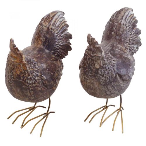 Floristik24 Deko Hühner Dekofigur Gartenfigur Huhn Vintage H17cm 2St