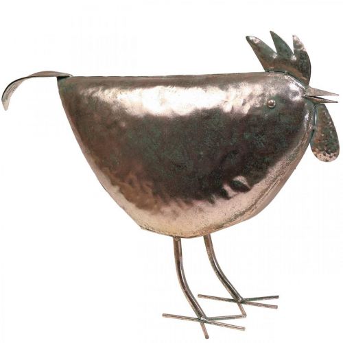 Floristik24 Deko Huhn Metalldeko Metall Vogel Metallic Rosé 51×16×36cm