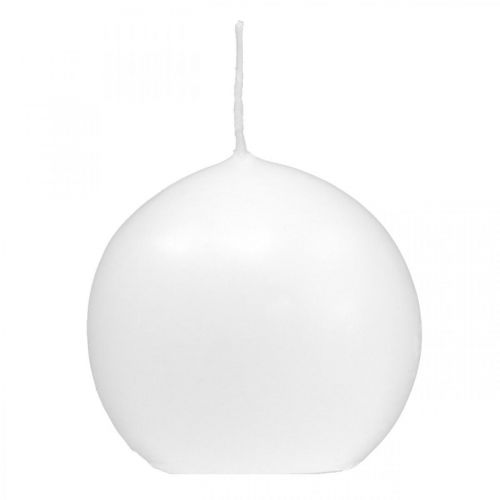 Floristik24 Deko Kerzen Weiß Kugelkerzen Adventskerzen Ø60mm 16 St