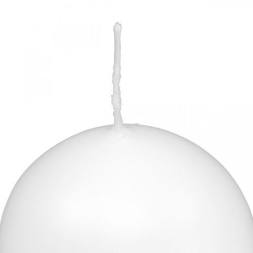 Floristik24 Deko Kerzen Weiß Kugelkerzen Adventskerzen Ø60mm 16 St