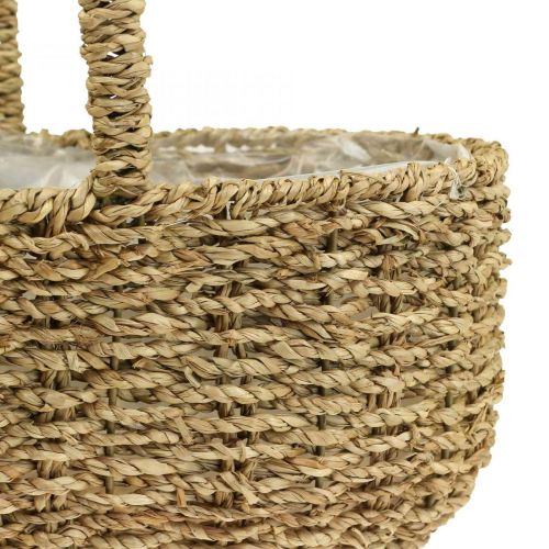 Floristik24 Deko Korb mit Henkel Pflanzkorb Blumenkorb 23×31×37cm