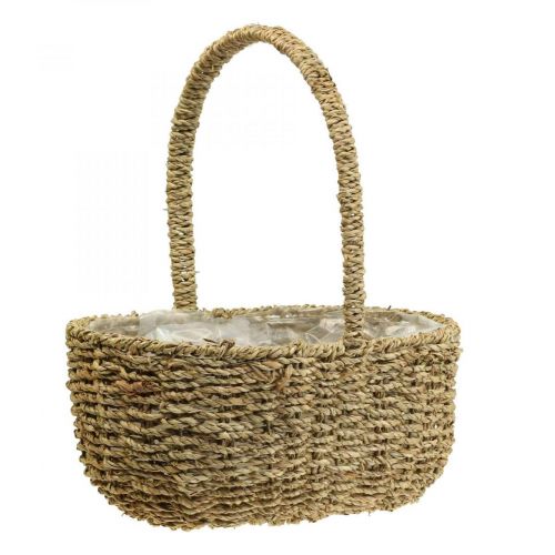 Floristik24 Deko Korb mit Henkel Pflanzkorb Blumenkorb 23×31×37cm