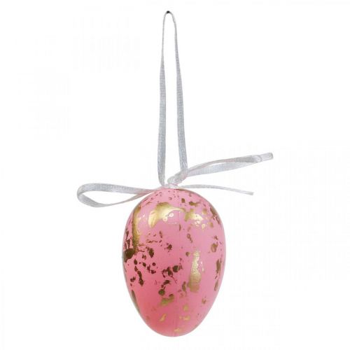 Floristik24 Deko Ostereier zum Aufhängen Rosa/Grün/Gold Osterdeko 12St