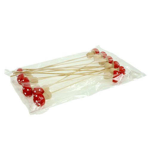 Floristik24 Deko-Pilz Fliegenpilz-Stecker rot 5cm L30cm 12St