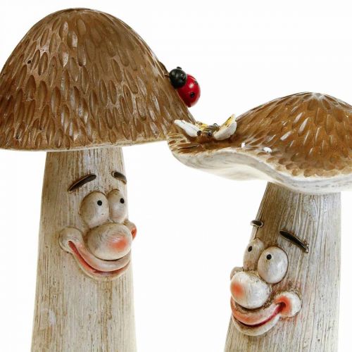 Floristik24 Deko Pilze Herbstdeko Lustige Pilze Ø15/12cm H22/25cm 2St