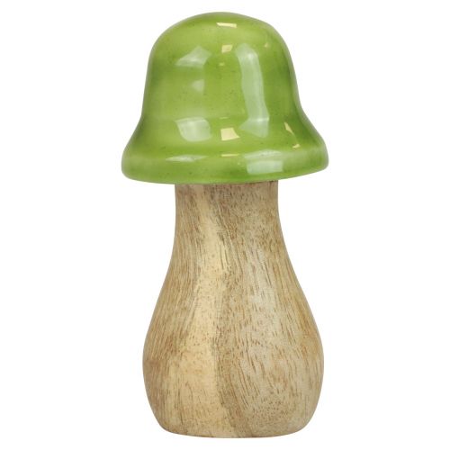 Artikel Deko Pilze Holz Holzpilze Hellgrün Glänzend H6/8/10cm 3er-Set