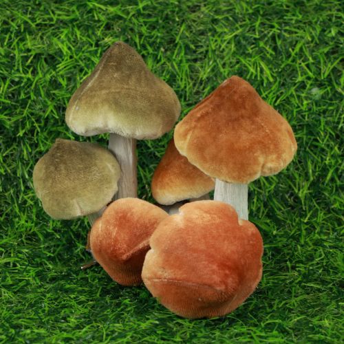 Artikel Deko Pilze mit Clip Herbstdeko beflockt Sortiert 9cm 3St