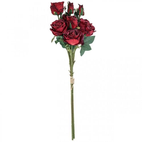 Floristik24 Deko Rosen Rot Künstliche Rosen Seidenblumen 50cm 3 St