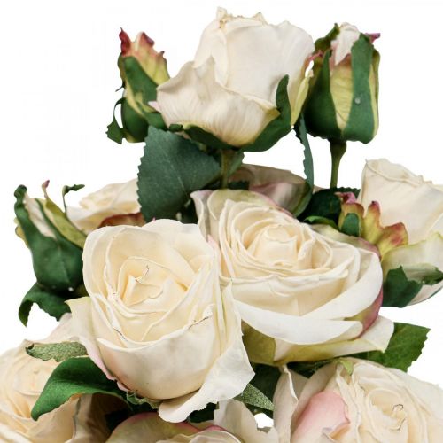 Artikel Deko Rosen Creme Künstliche Rosen Seidenblumen 50cm 3St