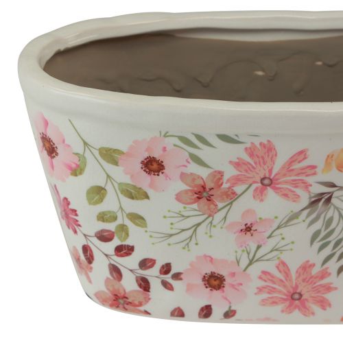 Floristik24 Deko Schale mit Anemonen Keramikschale oval 27/23cm 2er-Set