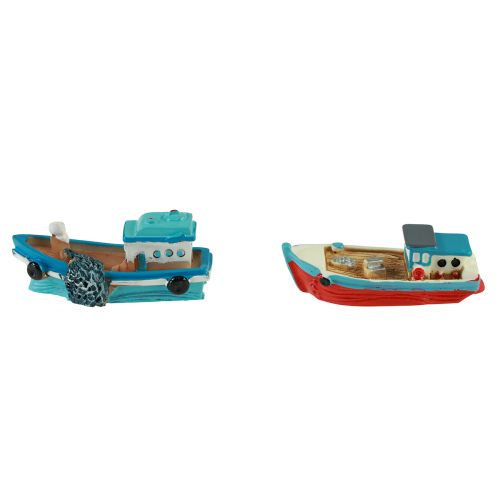 Artikel Deko Schiffchen Boot Blau Rot Maritime Tischdeko 5cm 8 St