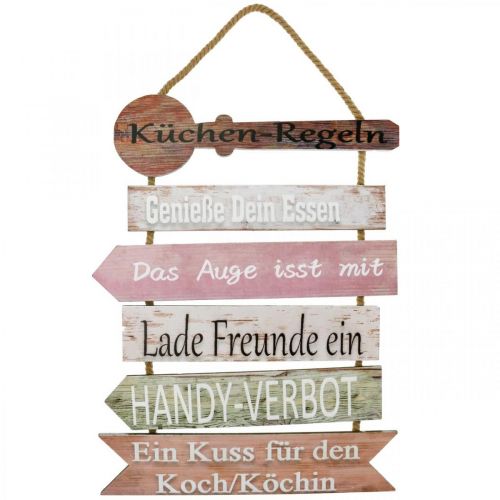 Floristik24 Deko Schild Holz „Küchenregeln“ Wanddeko Küche 38×49cm