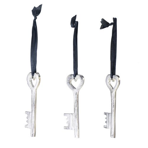 Artikel Deko Schlüssel Dekohänger Metall Silber Hochzeitsdeko 4x11cm 6St