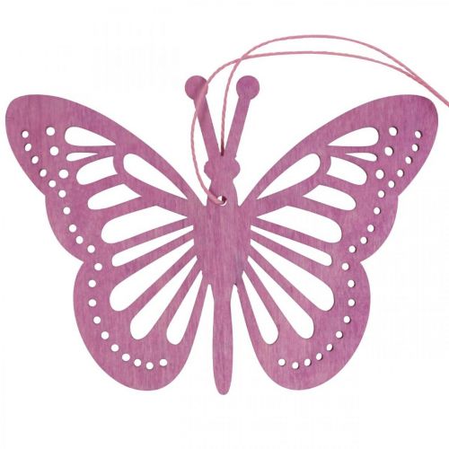 Floristik24 Deko Schmetterlinge Dekohänger Lila/Pink/Rosa 12cm 12St