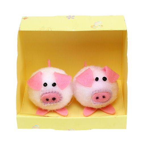 Floristik24 Deko Schweinchen Rosa 5cm Set