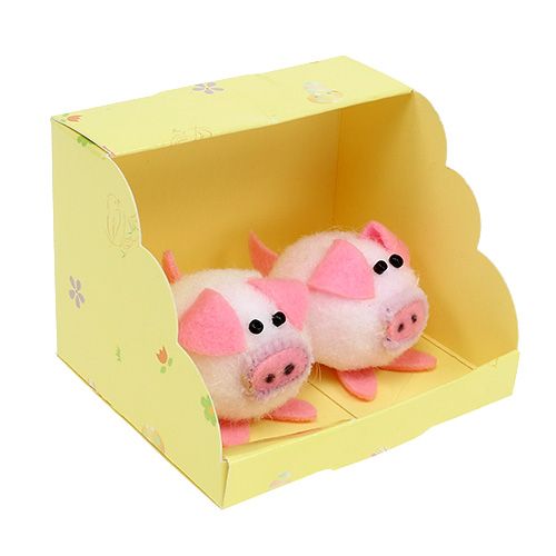 Floristik24 Deko Schweinchen Rosa 5cm Set