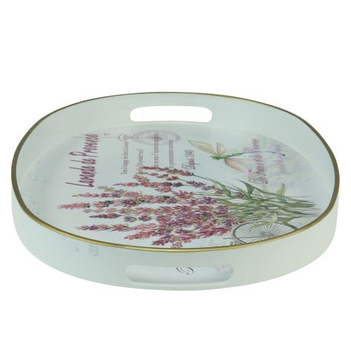 Artikel Deko Tablett Lavendel Kunststoff Tablett Weiß 39×27,5cm