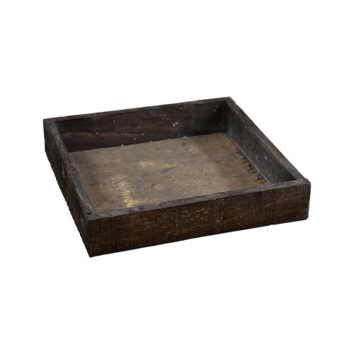 Floristik24 Deko Tablett quadratisch Holztablett Braun 20×20×3,5cm