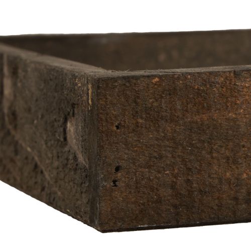 Floristik24 Deko Tablett quadratisch Holztablett Braun 20×20×3,5cm