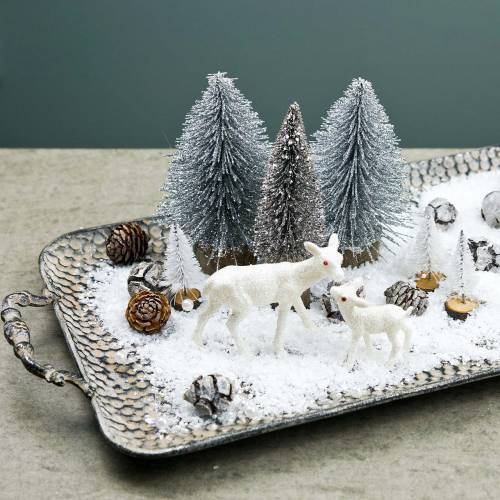Floristik24 Deko-Tannenbaum Weiß Glitzer 8cm 24 St