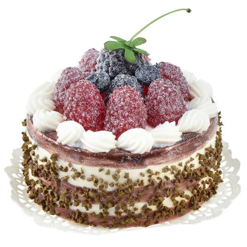 Artikel Deko Törtchen Schoko mit Himbeeren Torte Attrappe Ø10cm