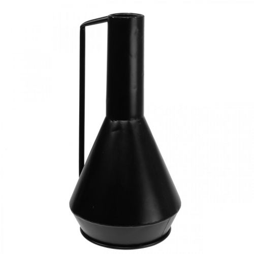 Floristik24 Deko Vase Metall Dekokanne Schwarz 19,5cm H38,5cm