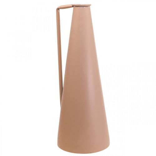 Floristik24 Deko Vase Metall Henkel Bodenvase Lachs 20x19x48cm