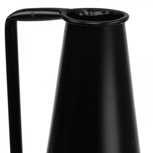 Floristik24 Deko Vase Metall Schwarz Dekokanne konisch 15x14,5x38cm