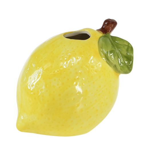 Floristik24 Deko Vase Zitronen Keramik Oval Gelb 11cm×9,5cm×10,5cm