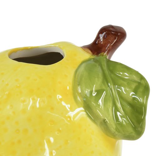 Floristik24 Deko Vase Zitronen Keramik Oval Gelb 11cm×9,5cm×10,5cm