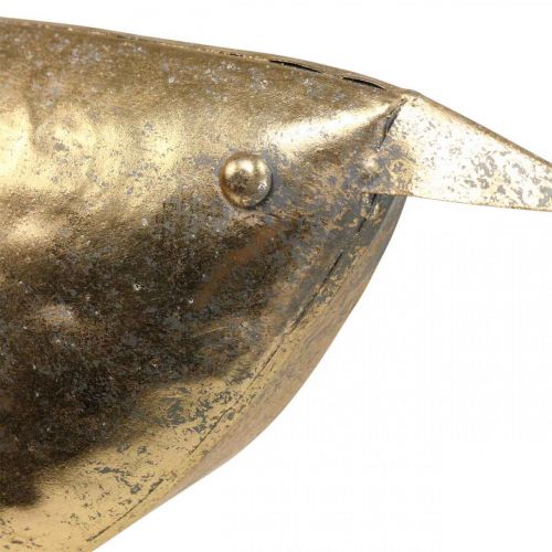 Deko Vogel Dekofigur Vogel Gold Metalldeko 46×16×39cm