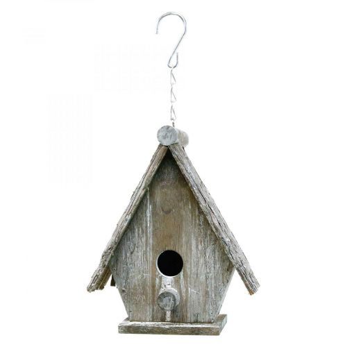 Deko Vogelhäuschen zum Hängen Vogelhaus Deko Grau H22cm